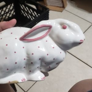 Tiffany & Co white and pink rabbit bank